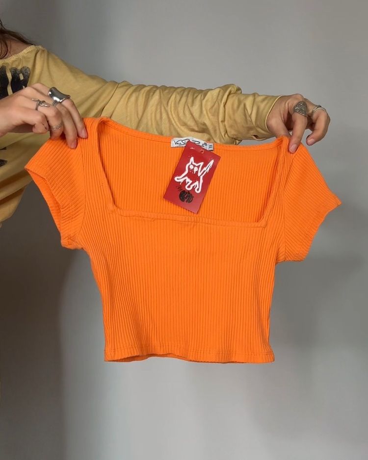 Other Orange Ribbed Crop Top product image