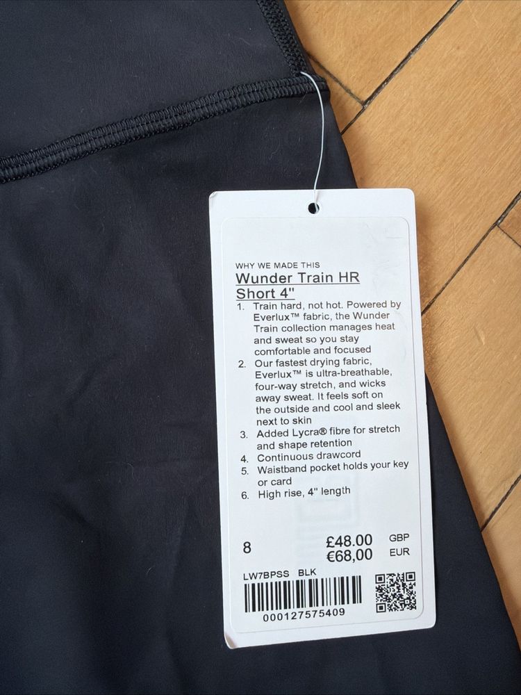 Lululemon Wunder Train High-Rise Shorts 4” Black Uk 12 BNWT image 2
