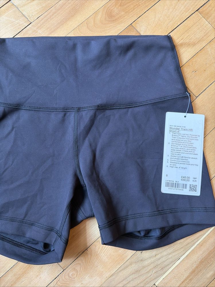 Lululemon Wunder Train High-Rise Shorts 4” Black Uk 12 BNWT image 1