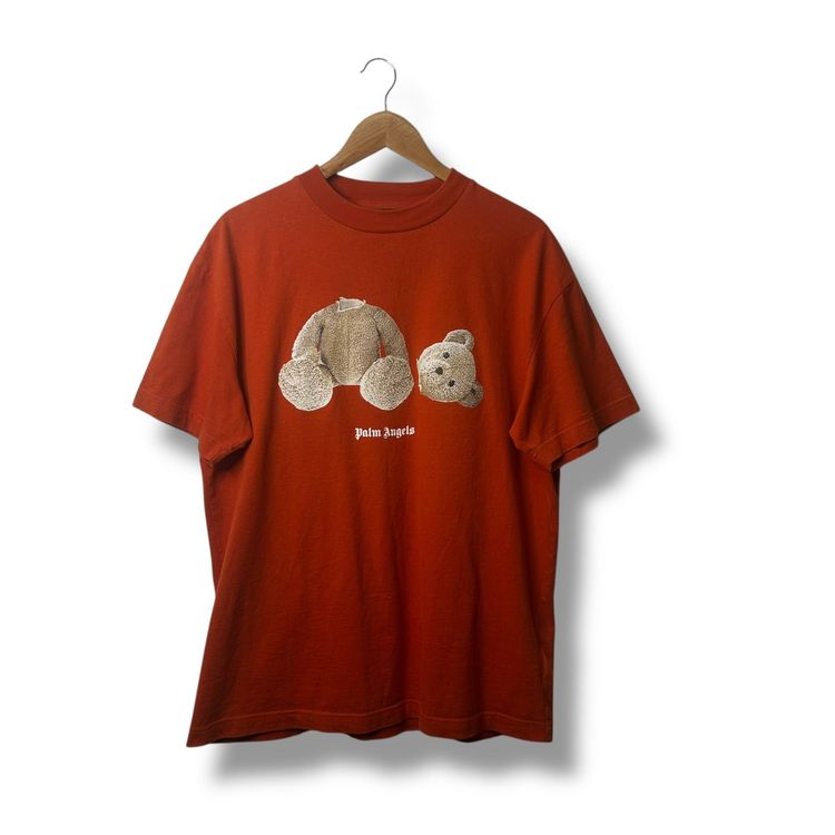 NEW Palm Angels 'bear' T-shirt, XL, orange