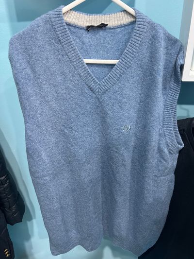 Blue Sleeveless Sweater Vest