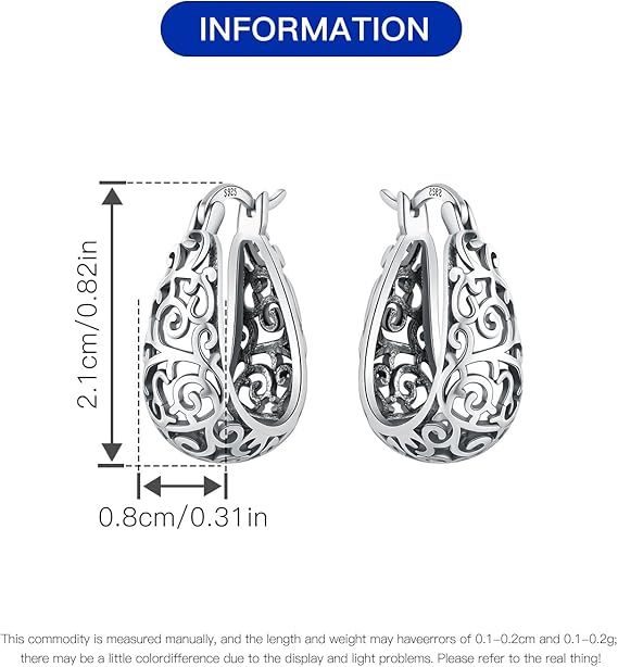 Silver Filigree Hoop Earrings 3