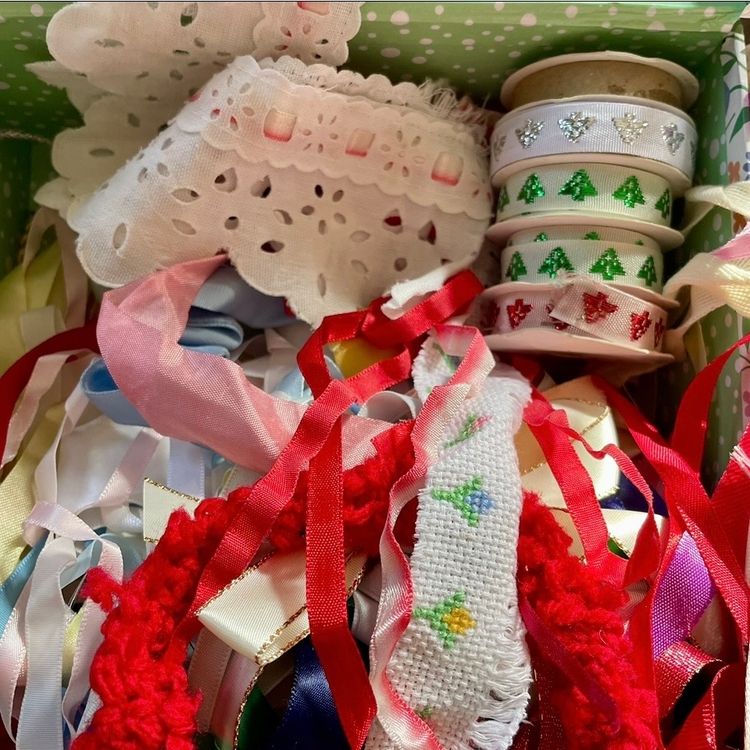 Assorted Decorative Ribbons And Trims In Butterfly Print Box image 3
