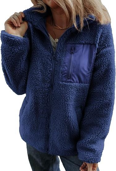 Blue Fleece Zip-Up Jacket image 5