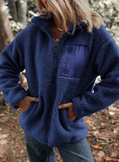 Blue Fleece Zip-Up Jacket image 2