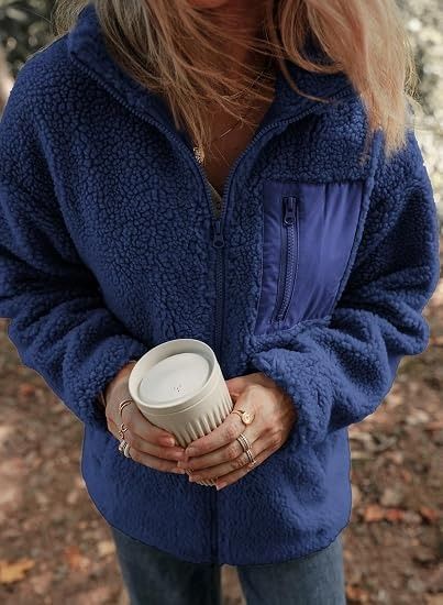 Blue Fleece Zip-Up Jacket image 1