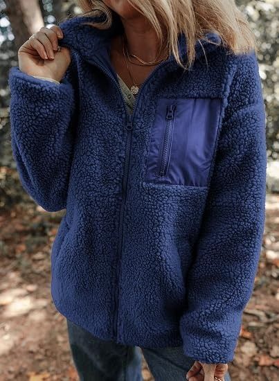 Blue Fleece Zip-Up Jacket image 4