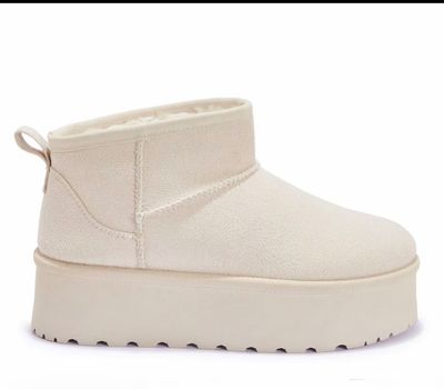 Uk 7 - Luxury boot “ vimto1 BEIGE PLATFORM”