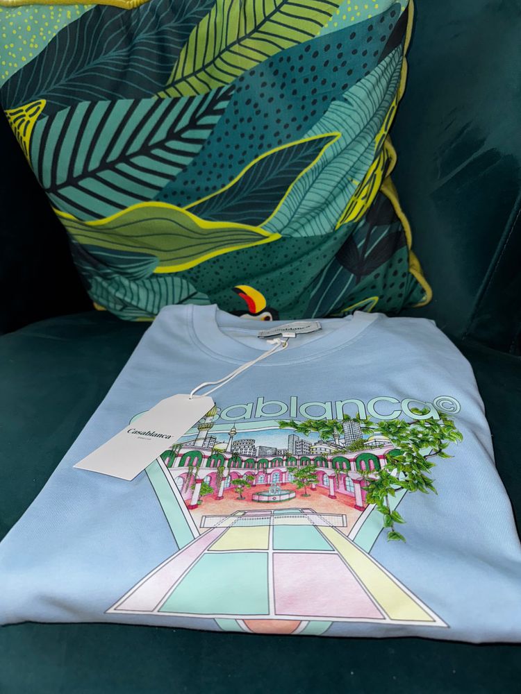 Casablanca Pale blue  tennis club tee