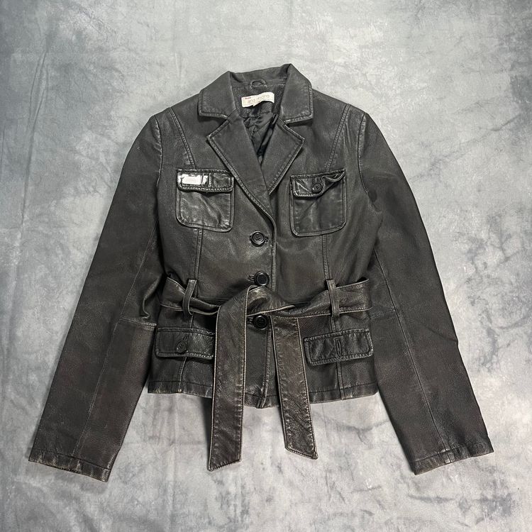 Other Black leather jacket with belt product image