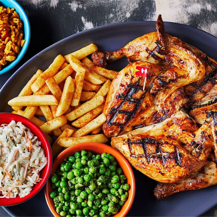 £25 Nandos Grilled Chicken Meal With Fries, Peas, Coleslaw, And Rice