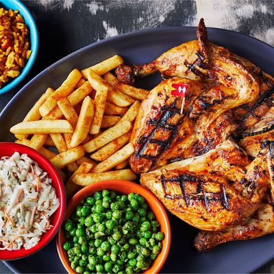 £25 Nandos Grilled Chicken Meal With Fries, Peas, Coleslaw, And Rice