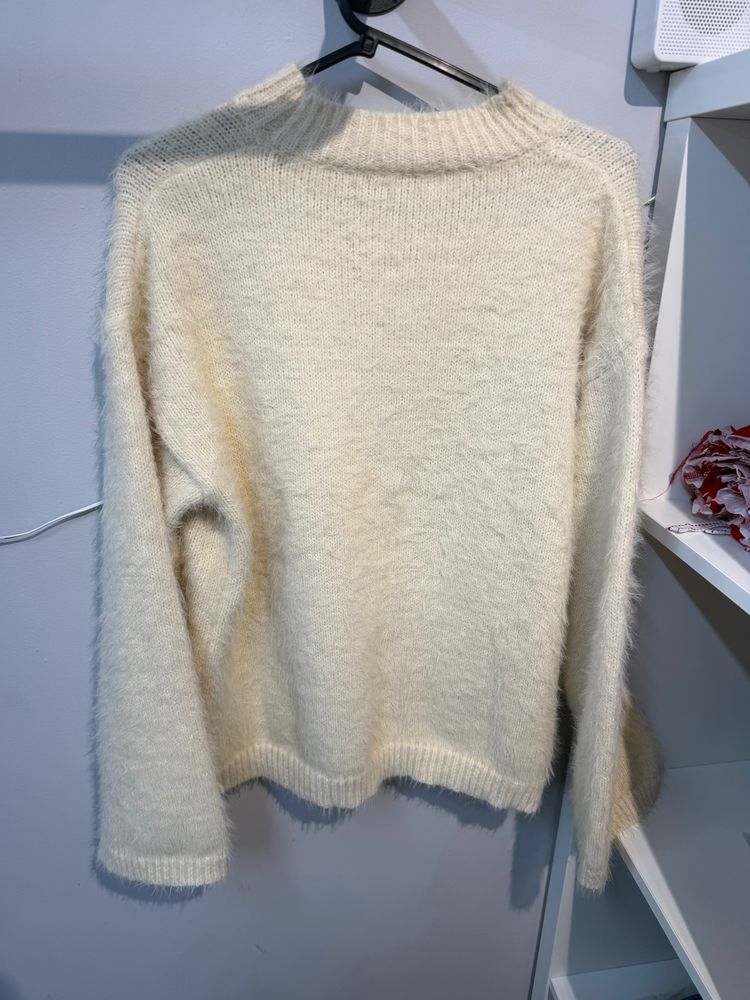 Cream Fuzzy Sweater - Viral and trending 3