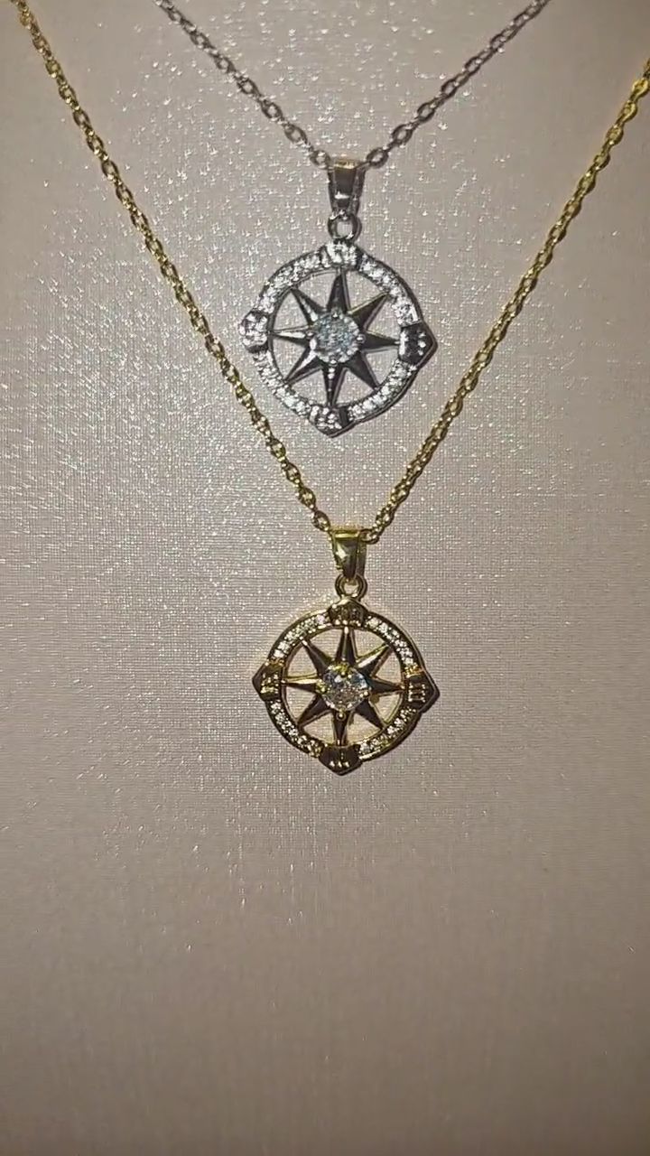 Compass Pendant Necklace image 1