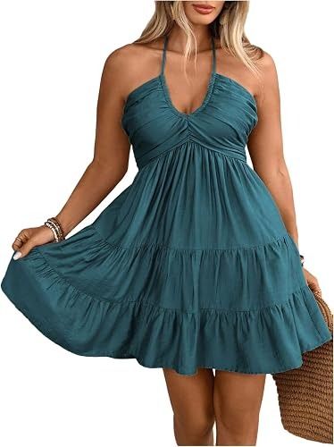 Teal Halter Neck Dress image 1