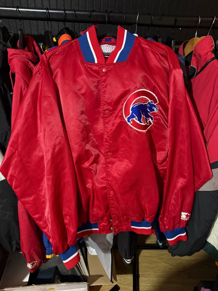 Diamond Collection By Starter Chicago Cubs Satin Jacket