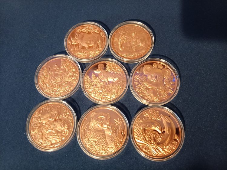 whole set of  Copper Animal  1 Troy Copper Coins 