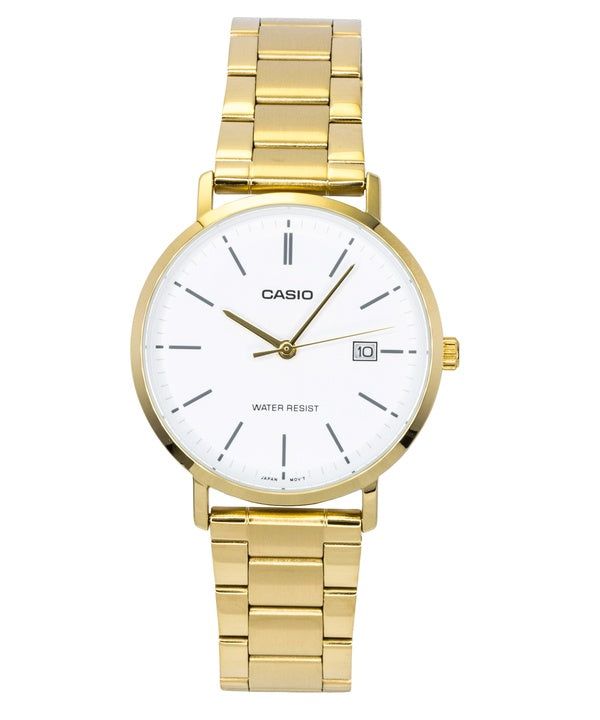 Casio Analog Gold Tone Stainless Steel White Dial Quartz MTP-VT05G-7E Men's Watch
