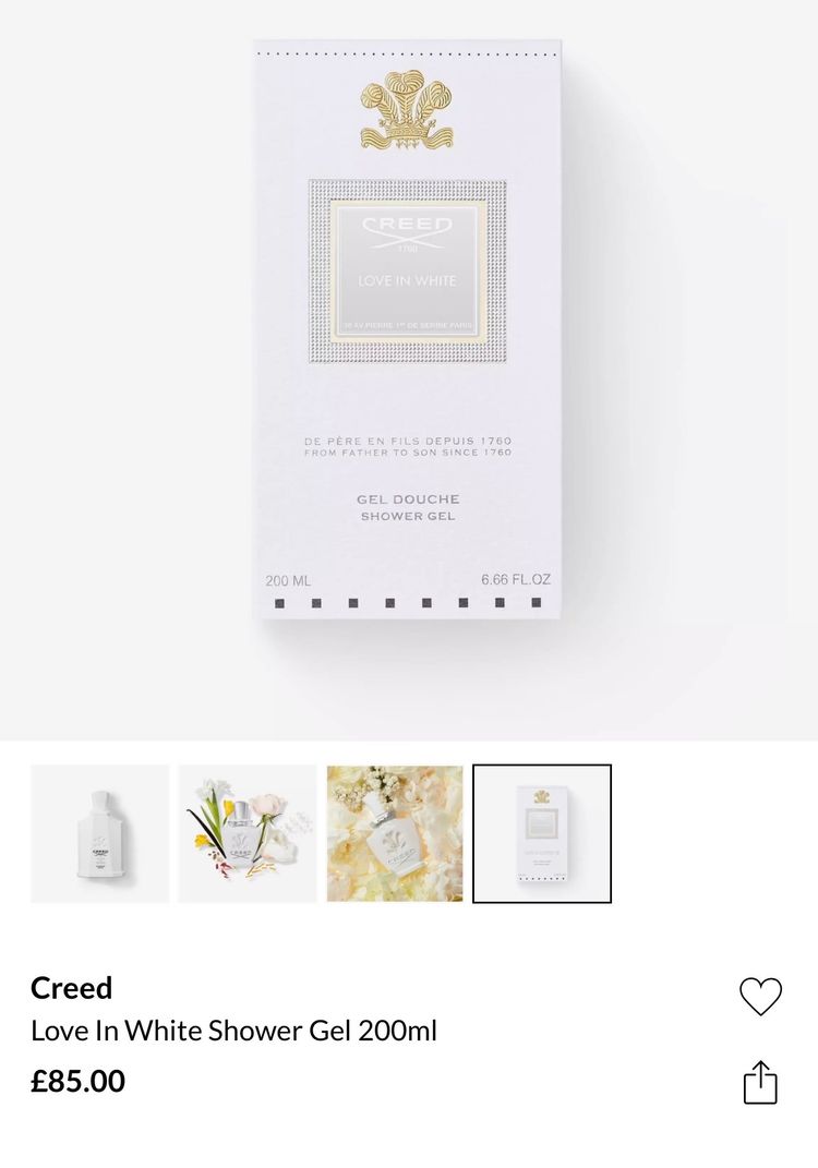 Creed Love In White Shower Gel 200Ml