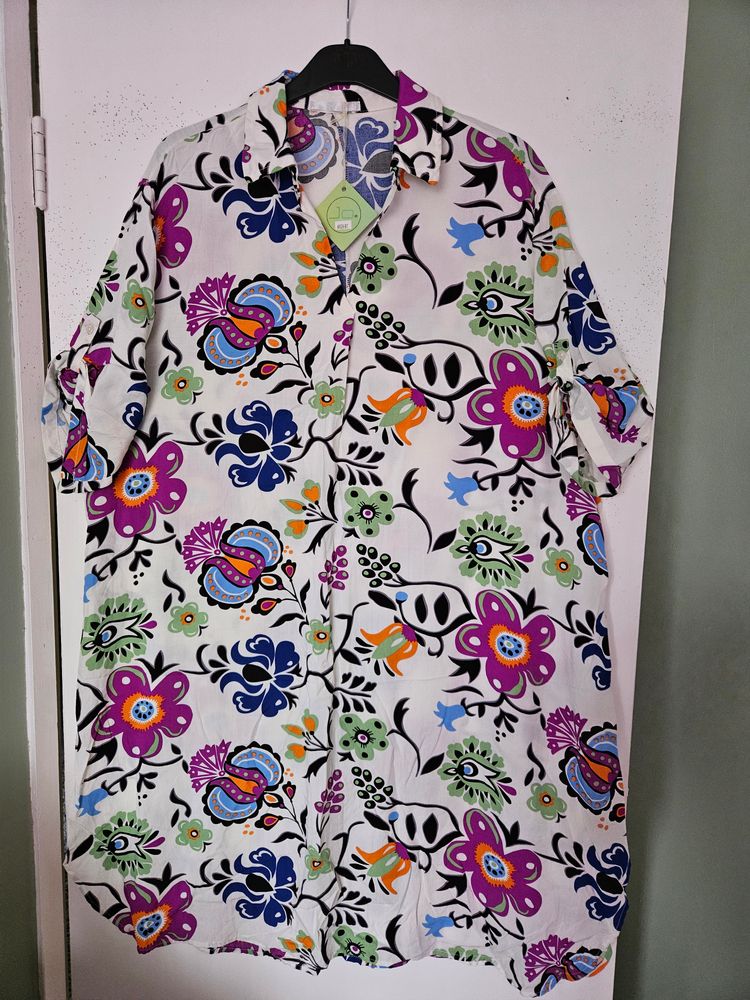 Multi Coloured Ladies Shirt Tunic Dress imagen 2