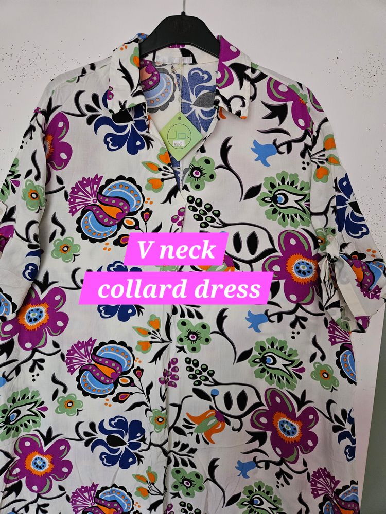 Multi Coloured Ladies Shirt Tunic Dress imagen 3