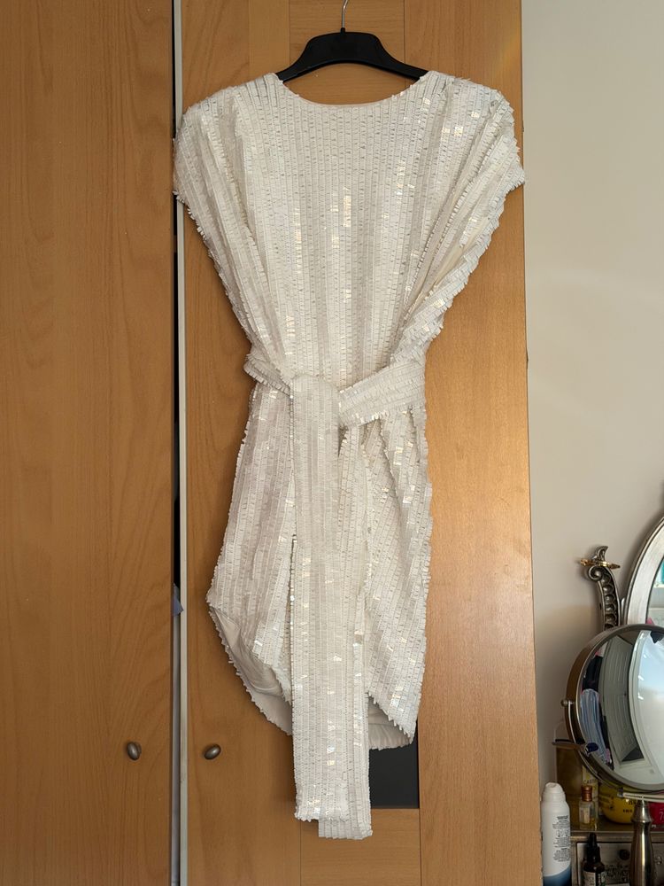 ASOS Design White Sequin Dress With Belt product image