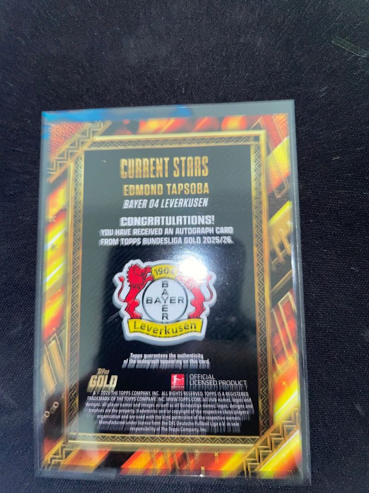 Immagine di Topps Bundesliga Gold 2025/26 Edmond Tapsoba Autograph Card 2
