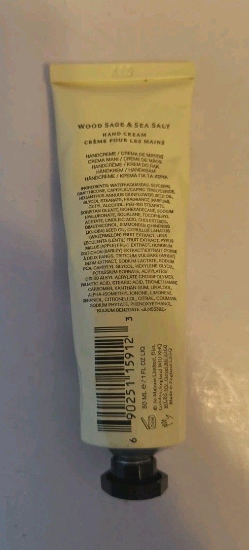 Jo Malone London Wood Sage &Sea Salt Hand Cream 30ml - Luxury Moisturizing image 2