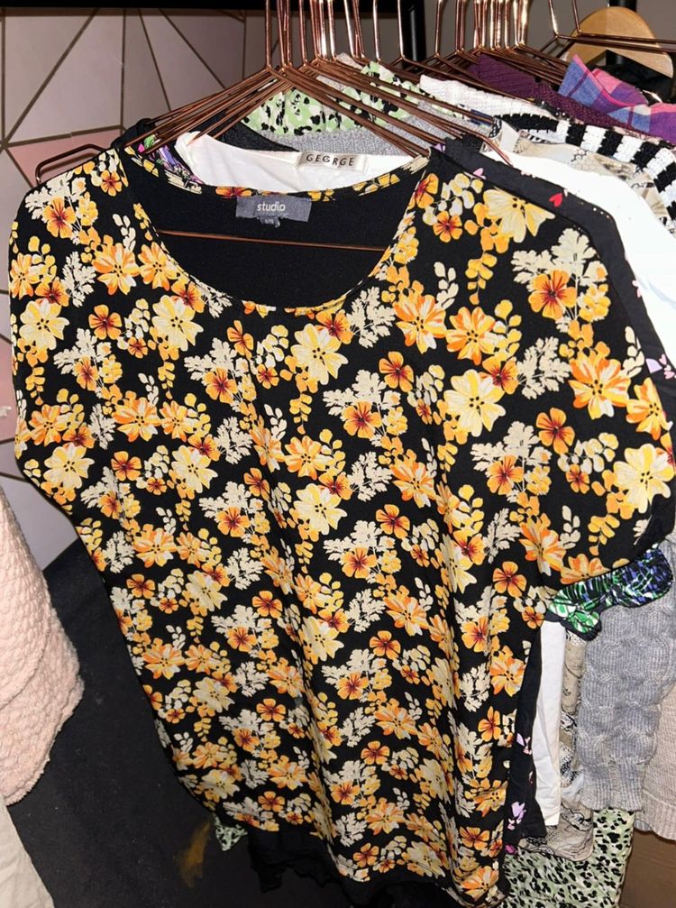 Black Floral Print Shirt