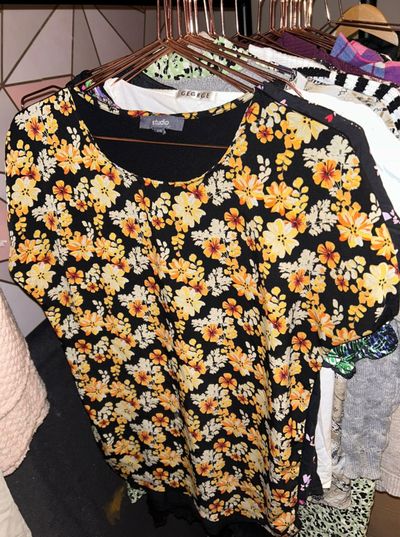 Black Floral Print Shirt