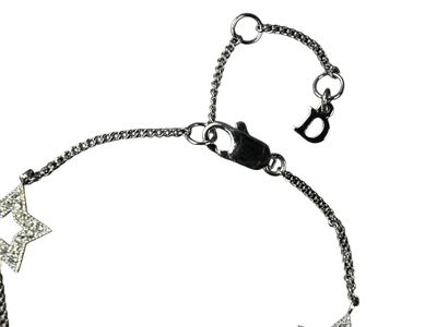 Christian Dior Silver Rhinestone Star Chain Bracelet 5