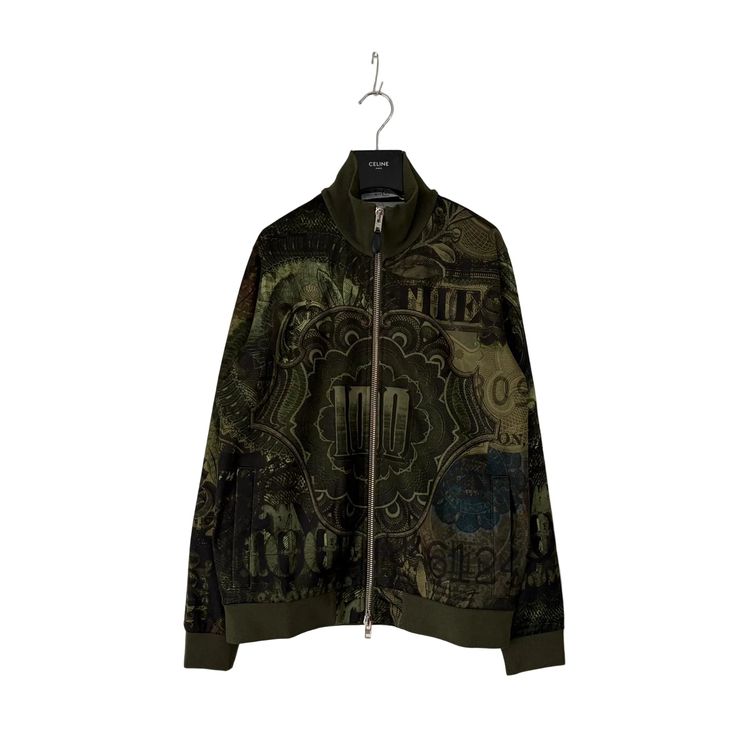Givenchy Runway Green Money Print Zipped Track Jacket
