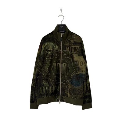 Givenchy Runway Green Money Print Zipped Track Jacket