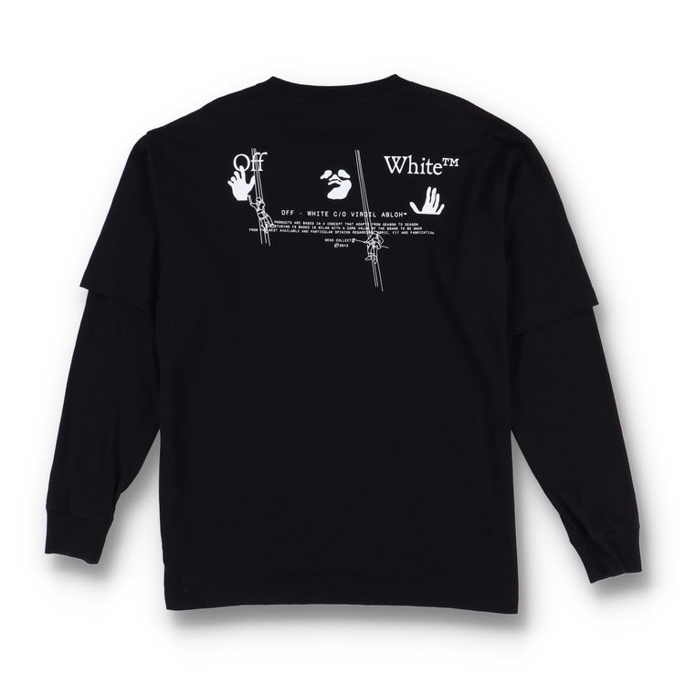 Off-White Black Worker Arrows Logo Double Layer LS T-Shirt