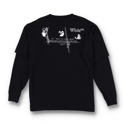 Off-White Black Worker Arrows Logo Double Layer LS T-Shirt