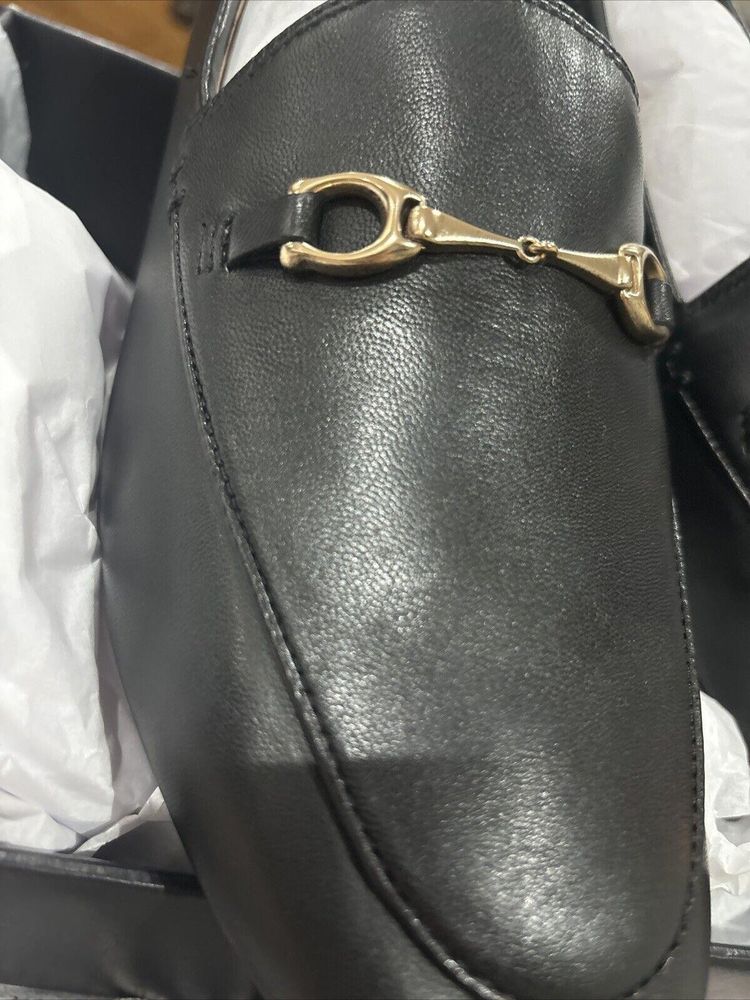 COACH Black Haley Leather Loafer UK 7.5 BNIB Rrp £195 Genuine imagen 3