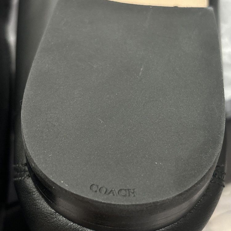 COACH Black Haley Leather Loafer UK 7.5 BNIB Rrp £195 Genuine imagen 5