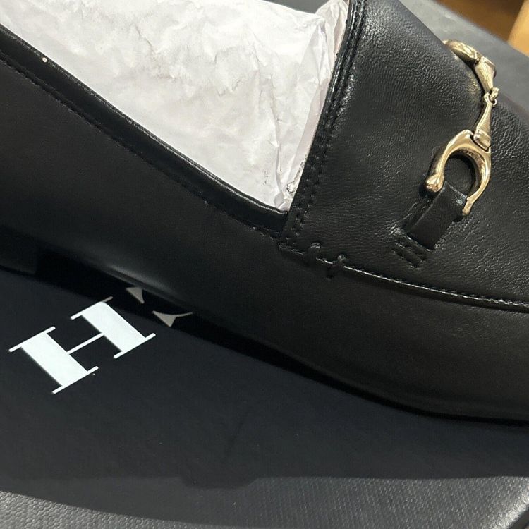 COACH Black Haley Leather Loafer UK 7.5 BNIB Rrp £195 Genuine imagen 9