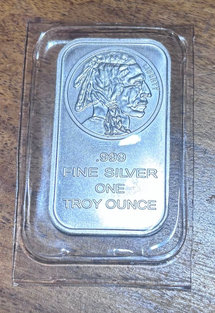 Liberty Buffalo 1oz Silver Bar .999 Fine Silver – Indian Head 