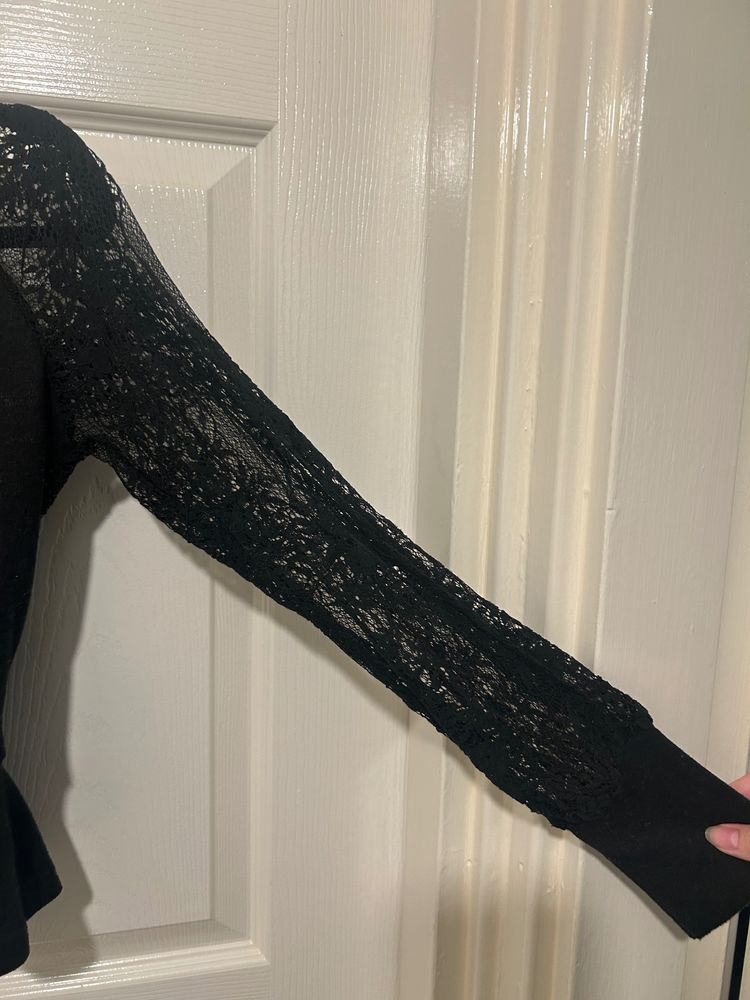 Black Lace Long Sleeve Top 3