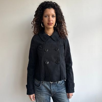 Black double breasted peacoat - Size M