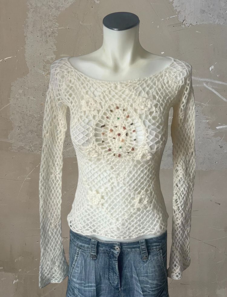 Other crochet knit long sleeve top product image