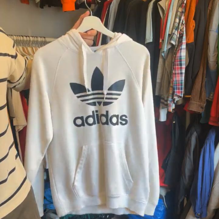 Adidas White Adidas Trey Foil Hoodie product image