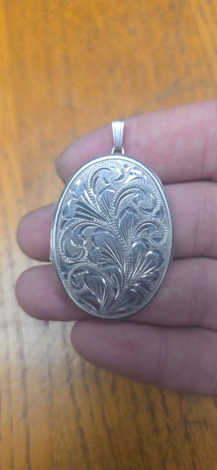 Silver Oval Pendant Locket 925 sterling silver massive locket  image 2