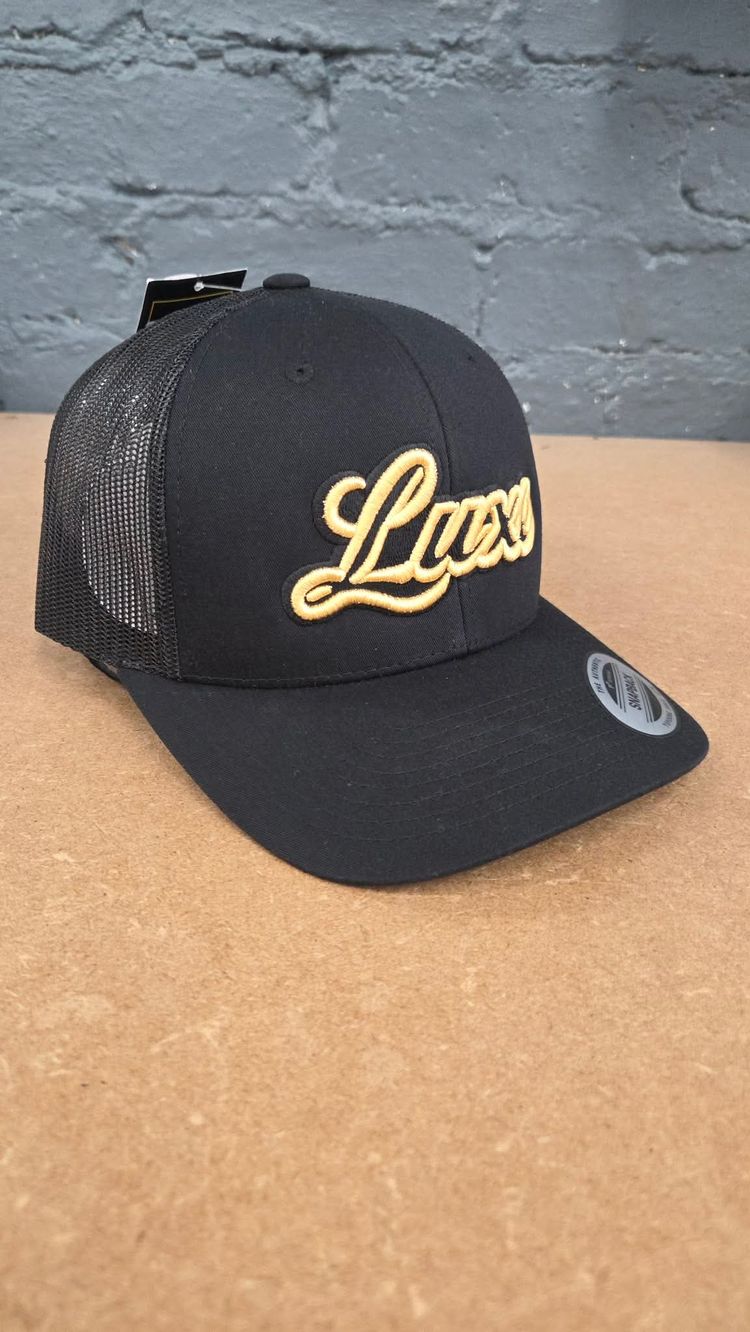 Black Snapback Cap With Luxe Embroidery 2
