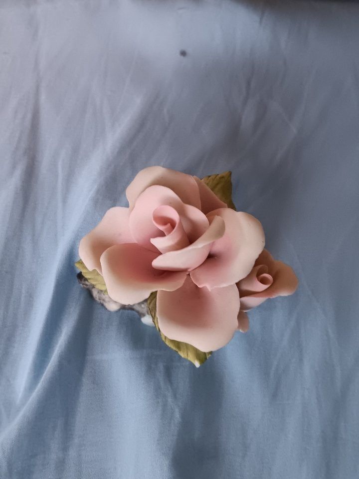Pink Ceramic Rose Figurine image 3
