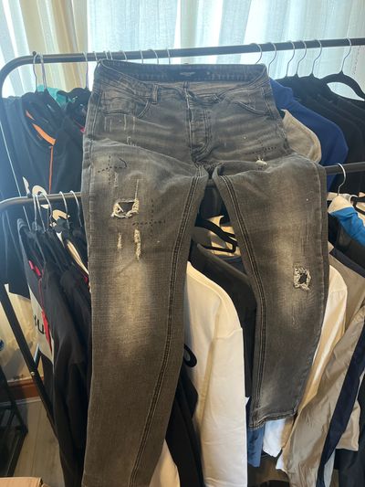 Alexsando zavetti Distressed Black Jeans