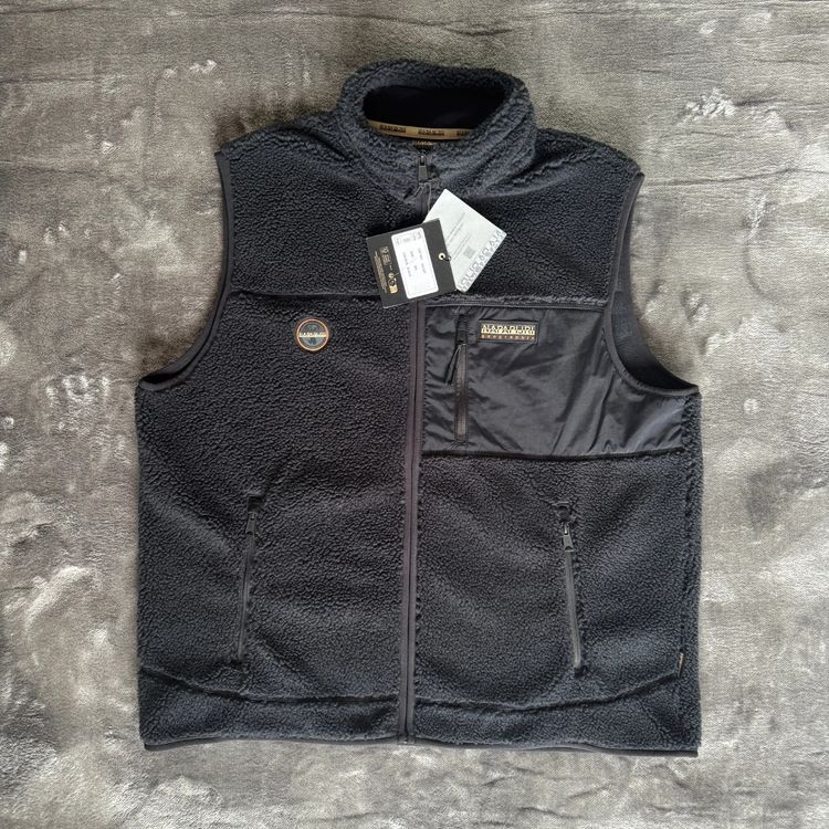 Authentic Napapijri Dark Charcoal Yupik Vest Fleece - 3XL imagen 2