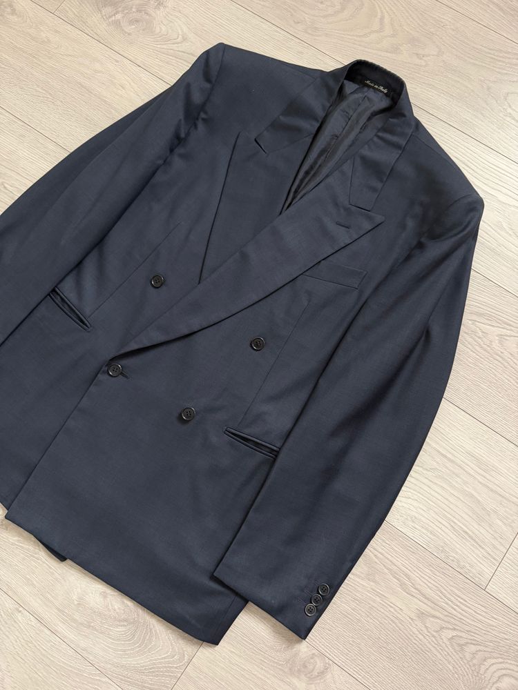 Novecento 1980s Loro Piana Super 100s Tasmanian Wool Double Breasted Jacket Navy - Size XL image 2