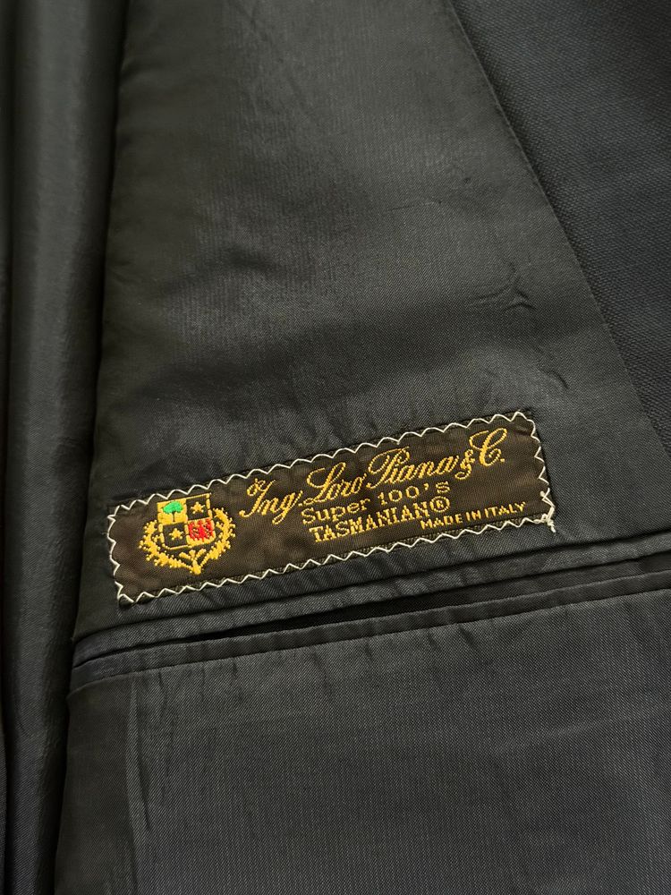 Novecento 1980s Loro Piana Super 100s Tasmanian Wool Double Breasted Jacket Navy - Size XL image 4